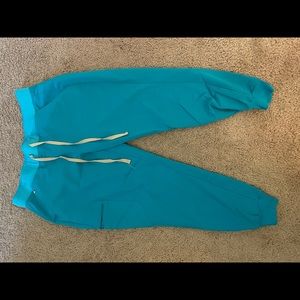 Teal Large Petite Zamora jogger scrub pants